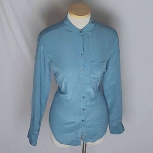 ANN TAYLOR 100%‎ Silk Blouse Periwinkle S